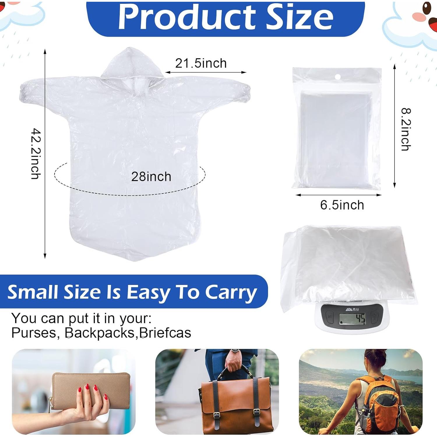 Ponchos Desechables para Niños Berlune 40 Pcs Impermeables