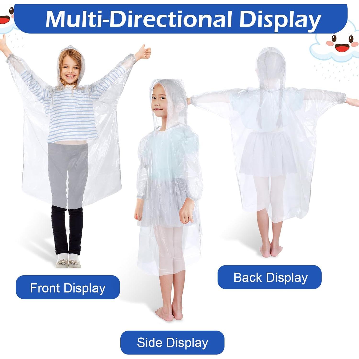 Ponchos Desechables para Niños Berlune 40 Pcs Impermeables