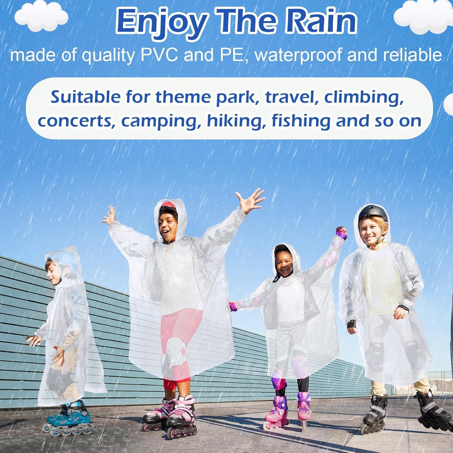 Ponchos Desechables para Niños Berlune 40 Pcs Impermeables