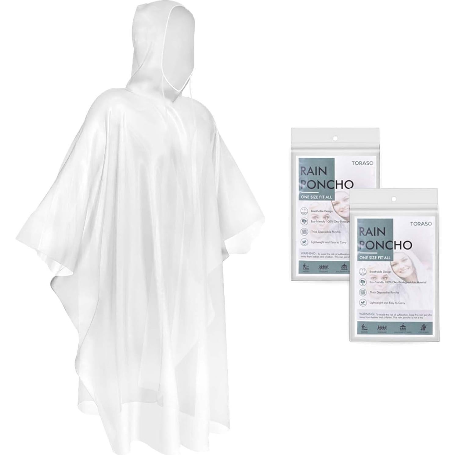 Poncho de Lluvia TORASO Transparente para Adultos - Impermeable y Ligero