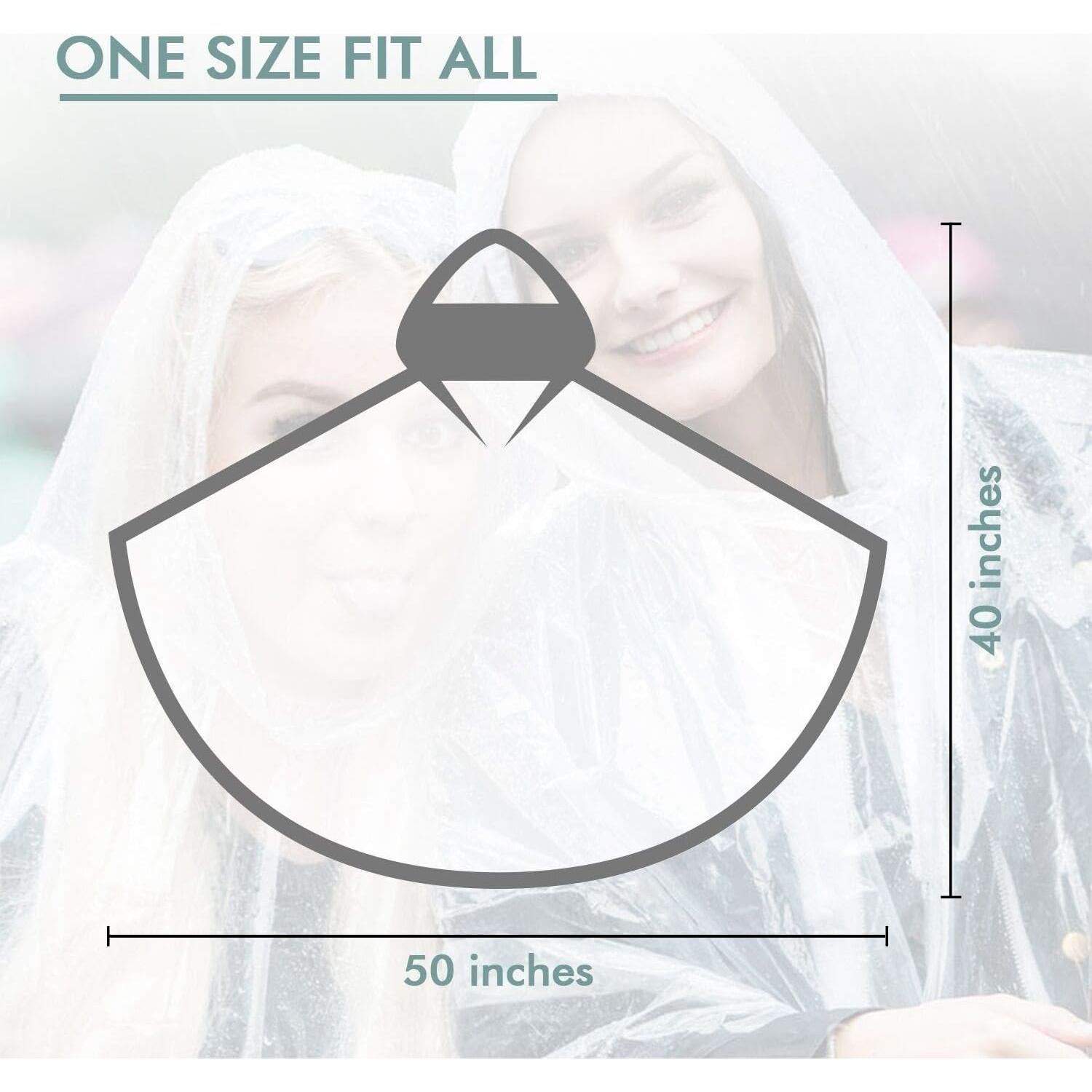 Poncho de Lluvia TORASO Transparente para Adultos - Impermeable y Ligero