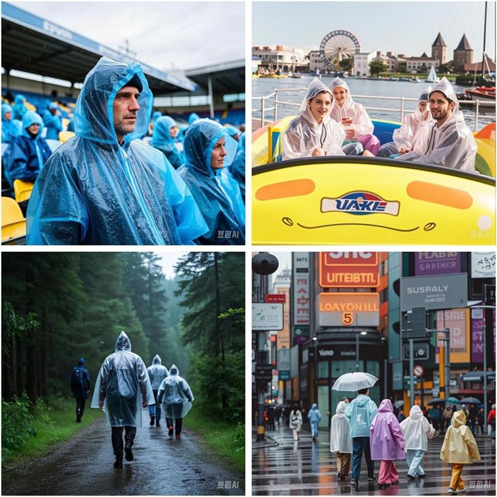 Paquete Familiar de Pantalones y Ponchos Impermeables Guanquartz