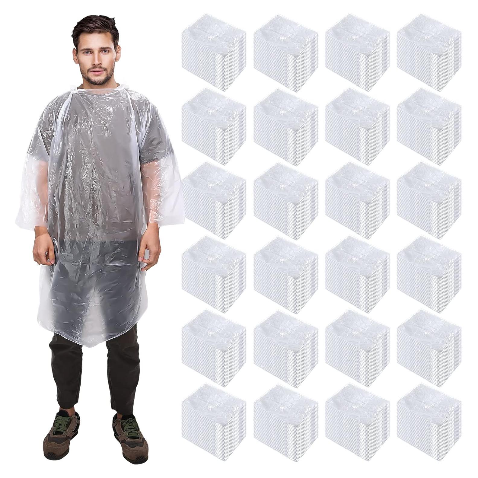 Ponchos de Lluvia Desechables Pasimy 150 Pcs Adultos Transparente