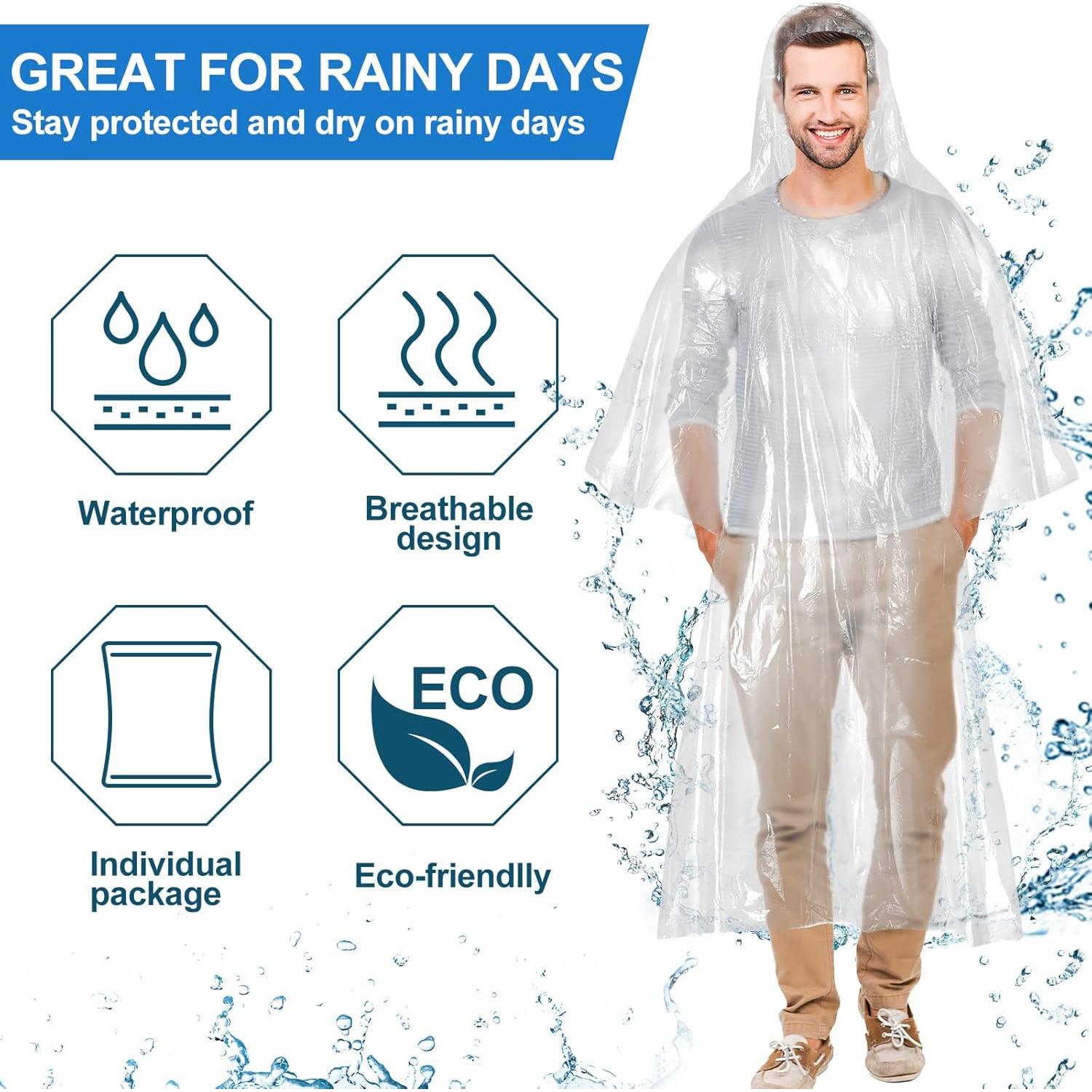 Ponchos Desechables Handepo 200 Unidades Transparentes Adultos