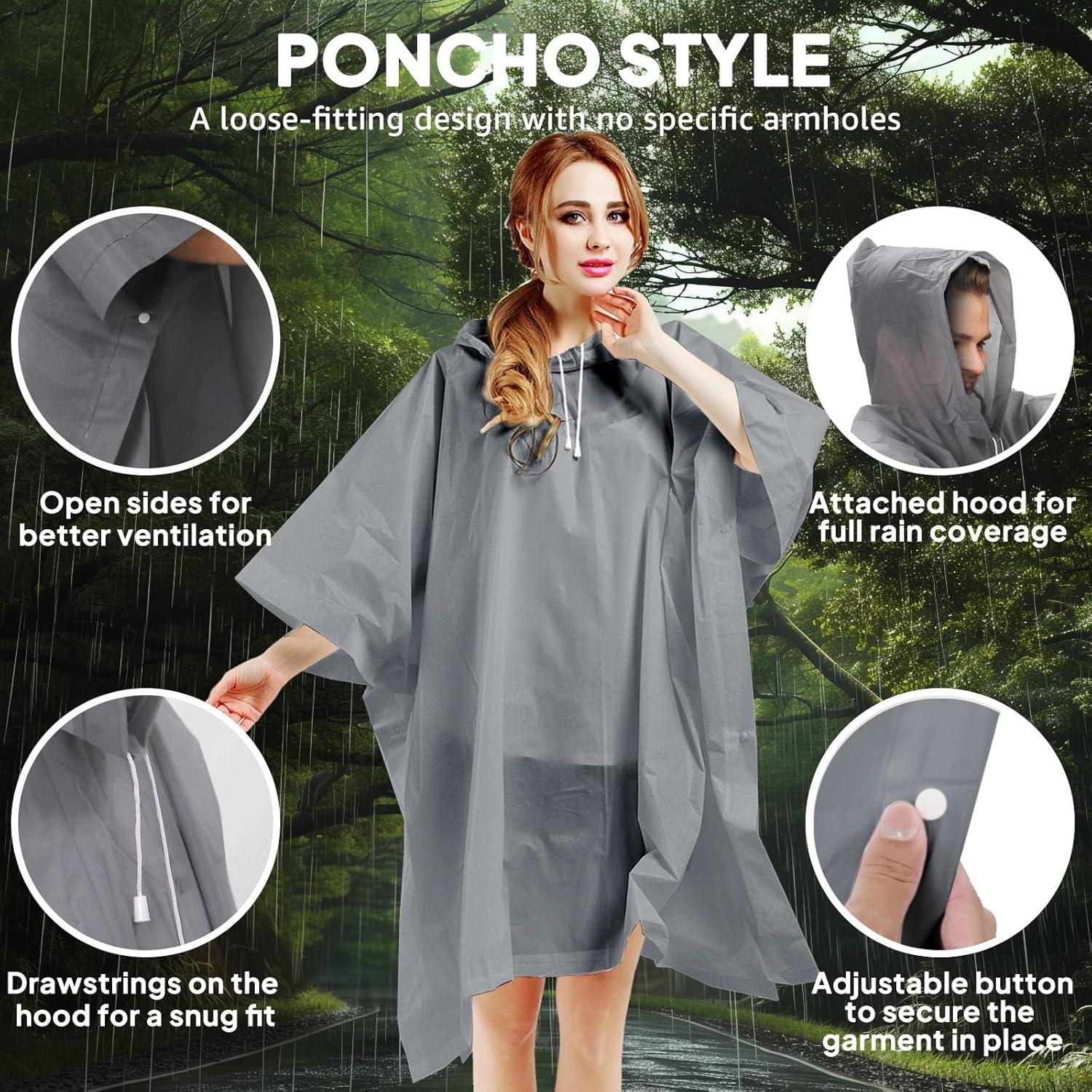 Ponchos de Lluvia Anyoo para Adultos Reutilizables 2 Piezas