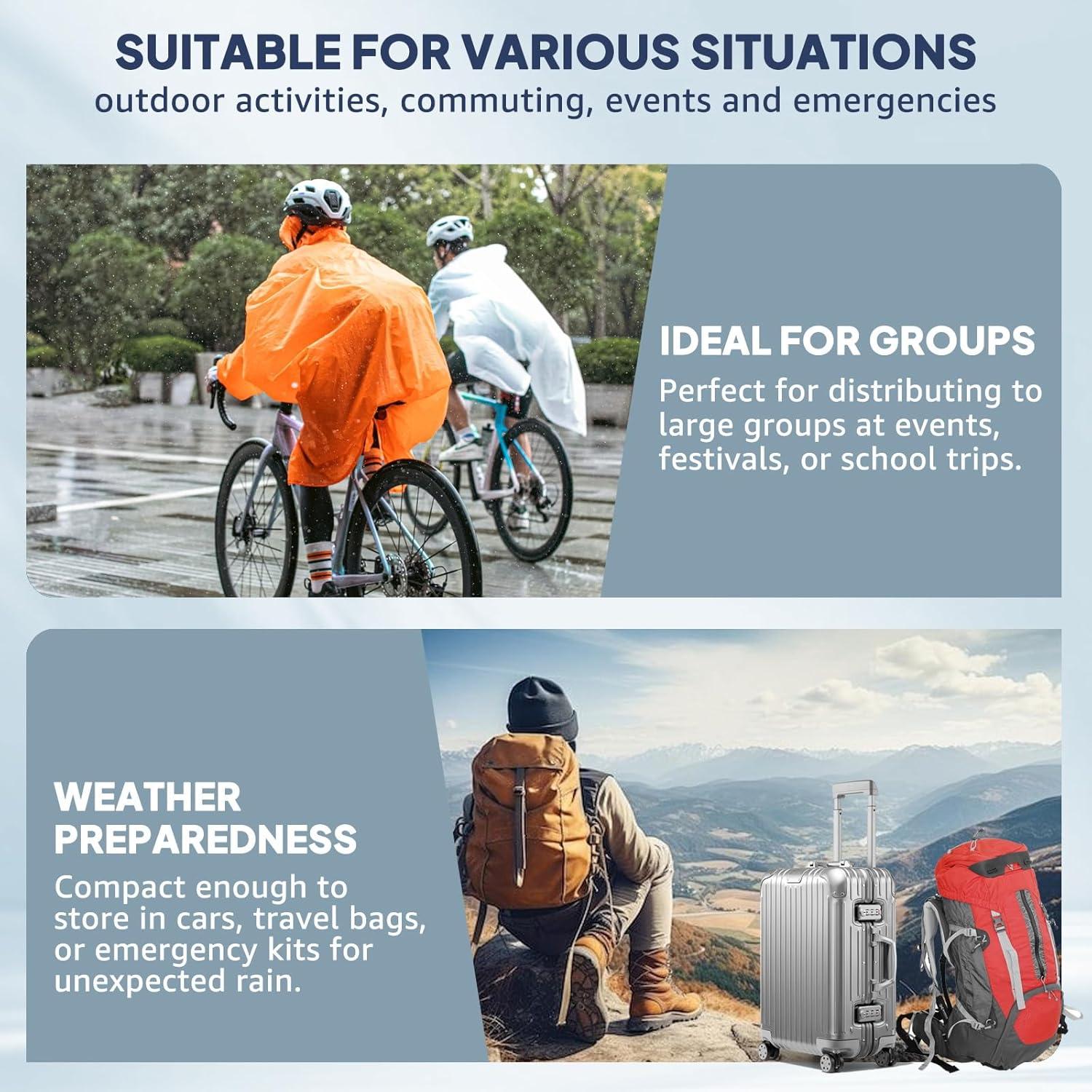 Ponchos de Lluvia Anyoo para Adultos Reutilizables 2 Piezas