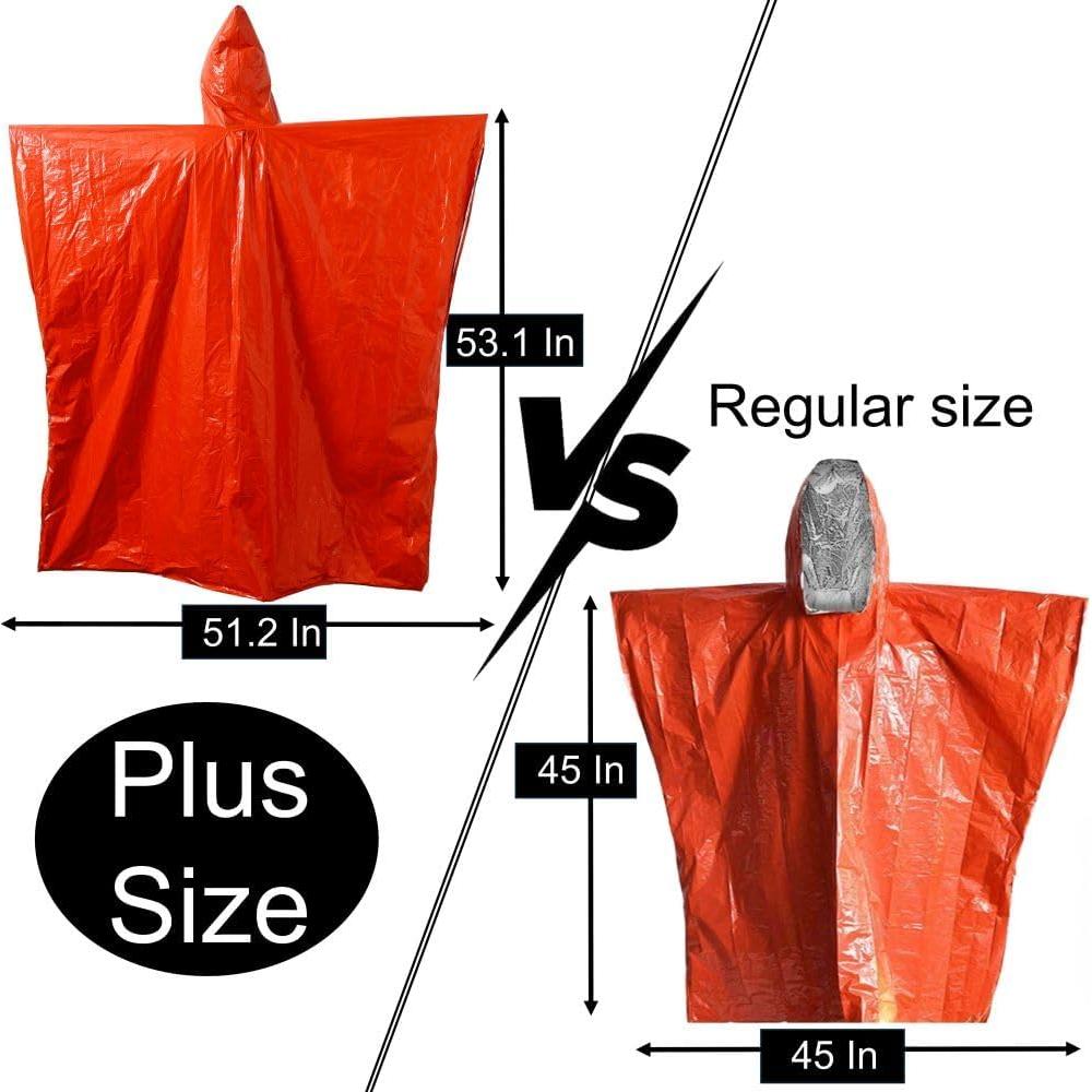 Poncho de Emergencia Mylar XL Naranja - 2 Unidades 4.54 kg