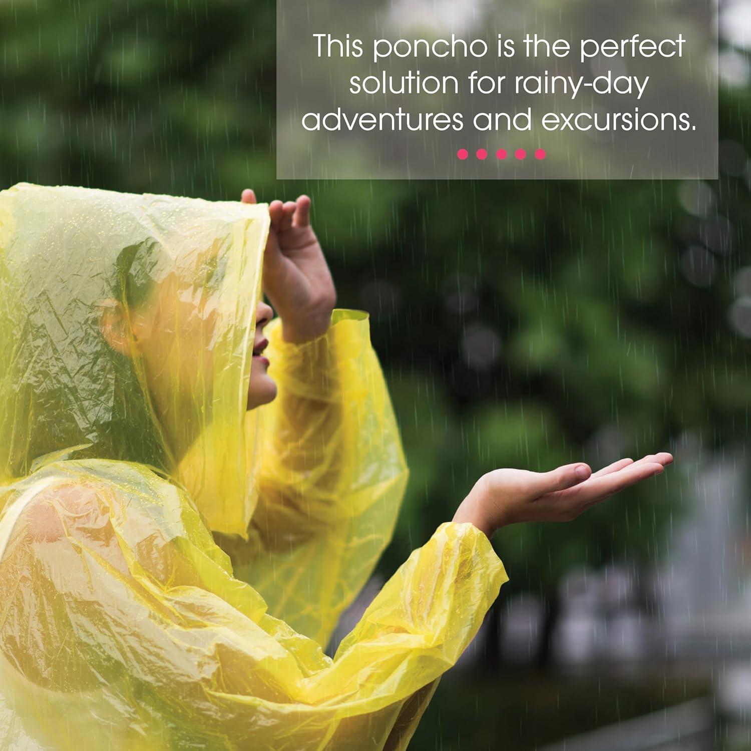 Ponchos Desechables Amarillos con Capucha - Paquete de 5