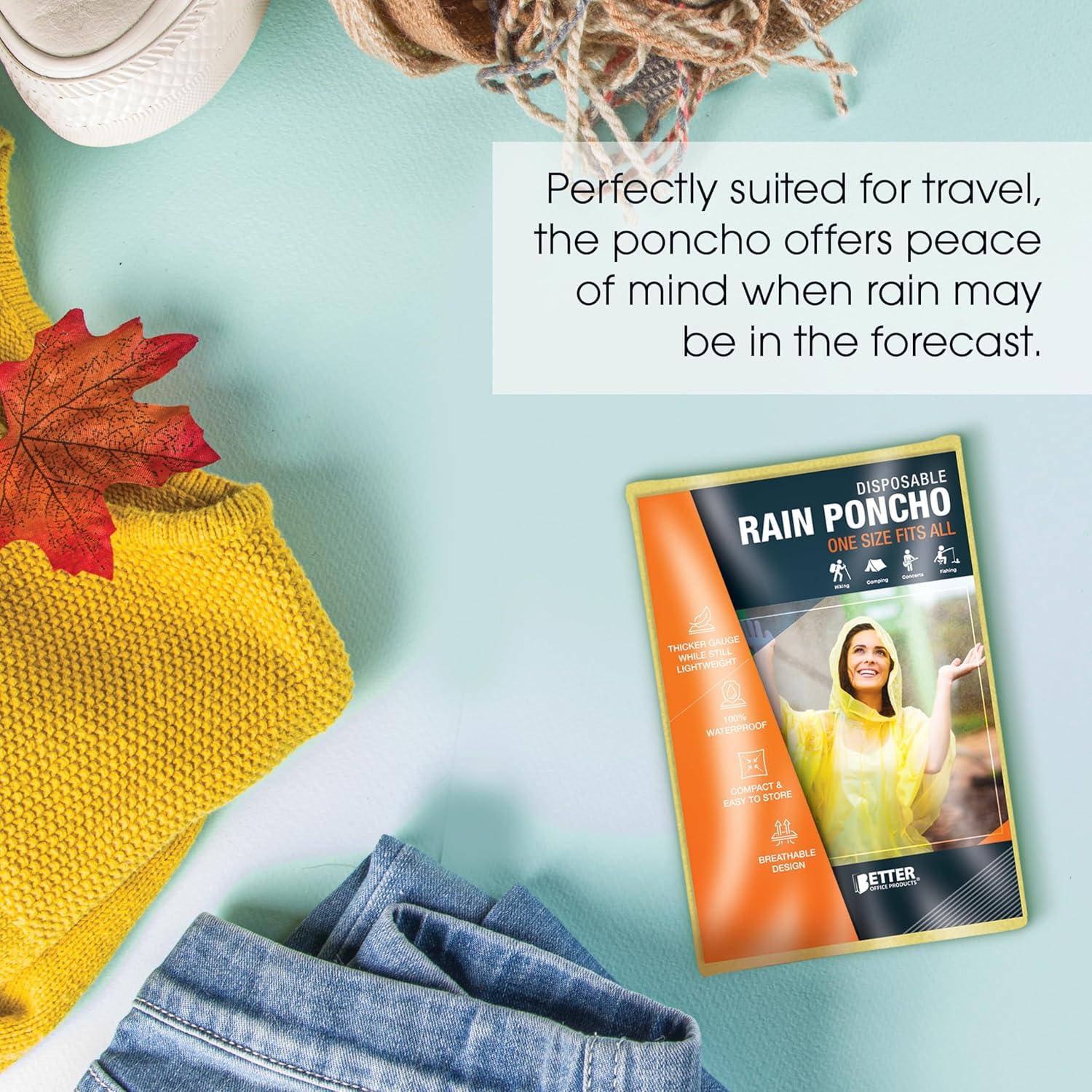 Ponchos Desechables Amarillos con Capucha - Paquete de 5