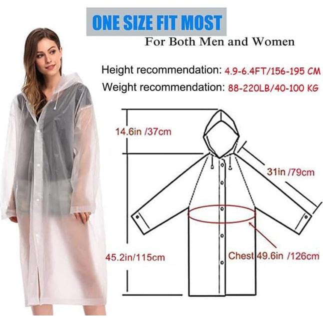 Poncho Impermeable Reutilizable GUKOY Unisex con Capucha
