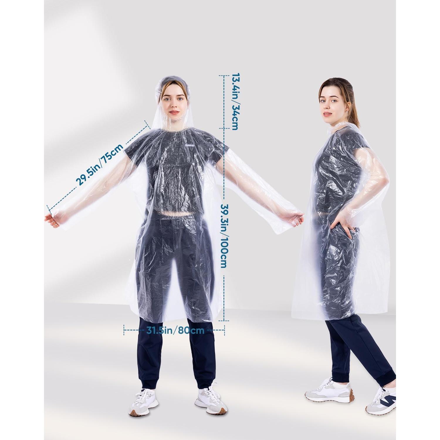 Paquete de 50 Ponchos de Lluvia Desechables SmileLucky