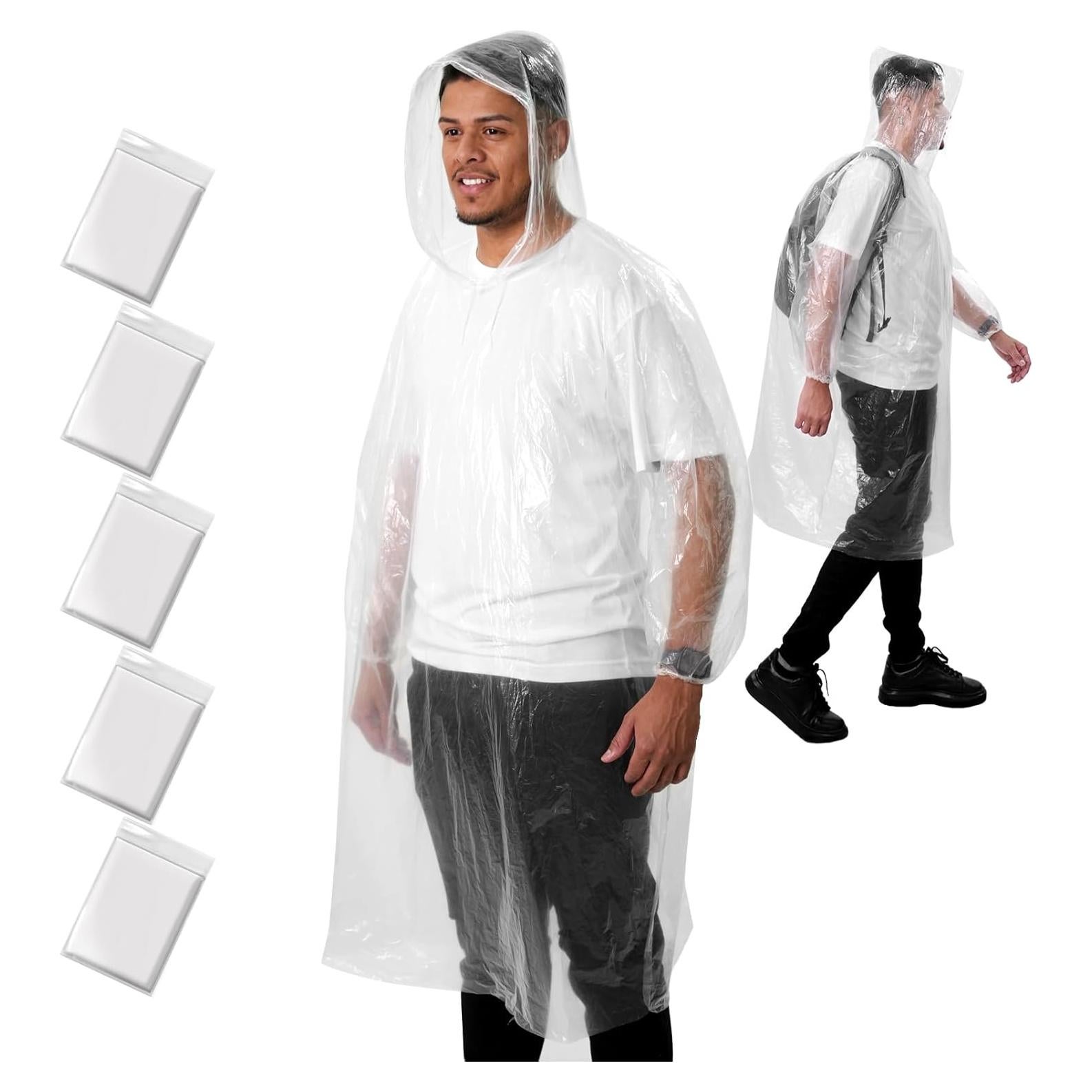 Poncho desechable ANYOO impermeable para adultos - 5 paquetes