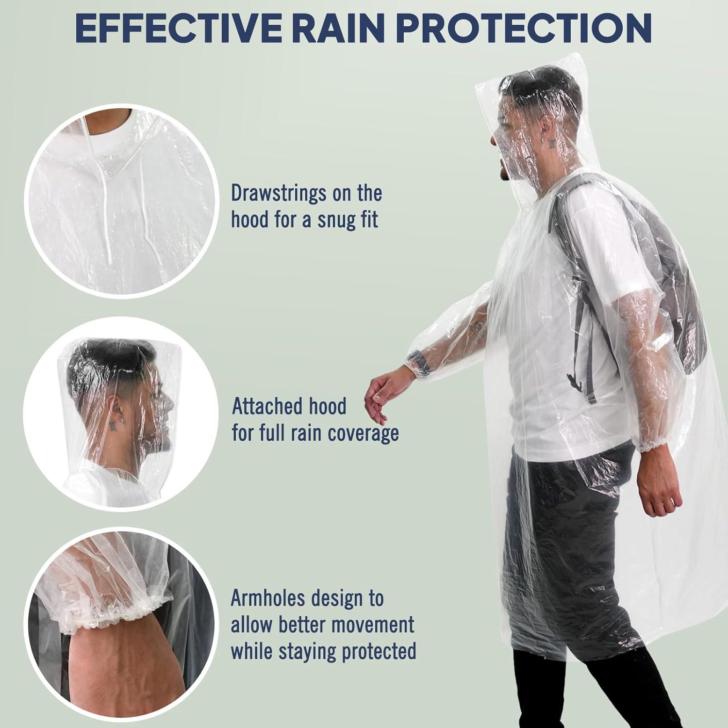 Poncho desechable ANYOO impermeable para adultos - 5 paquetes