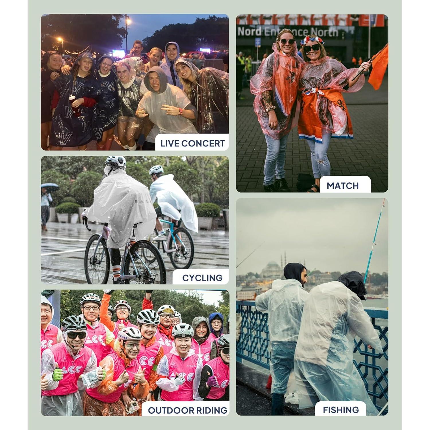 Poncho desechable ANYOO impermeable para adultos - 5 paquetes