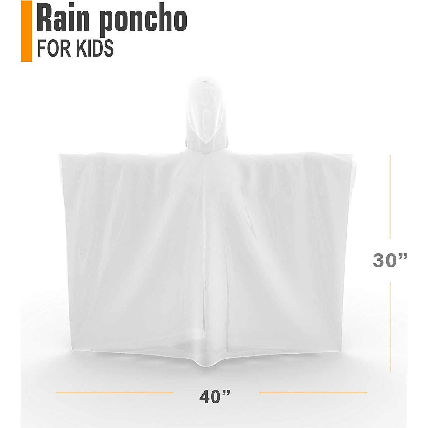 Ponchos de Lluvia Desechables Hagon PRO para Niños - 5 Paquete