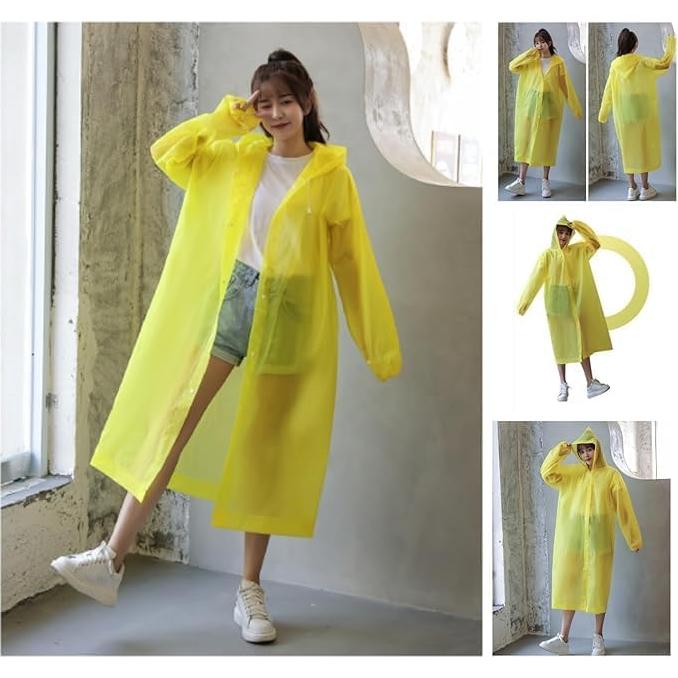 Ponchos de Lluvia Reutilizables EVA 2-Pack Adultos Grande Rojo