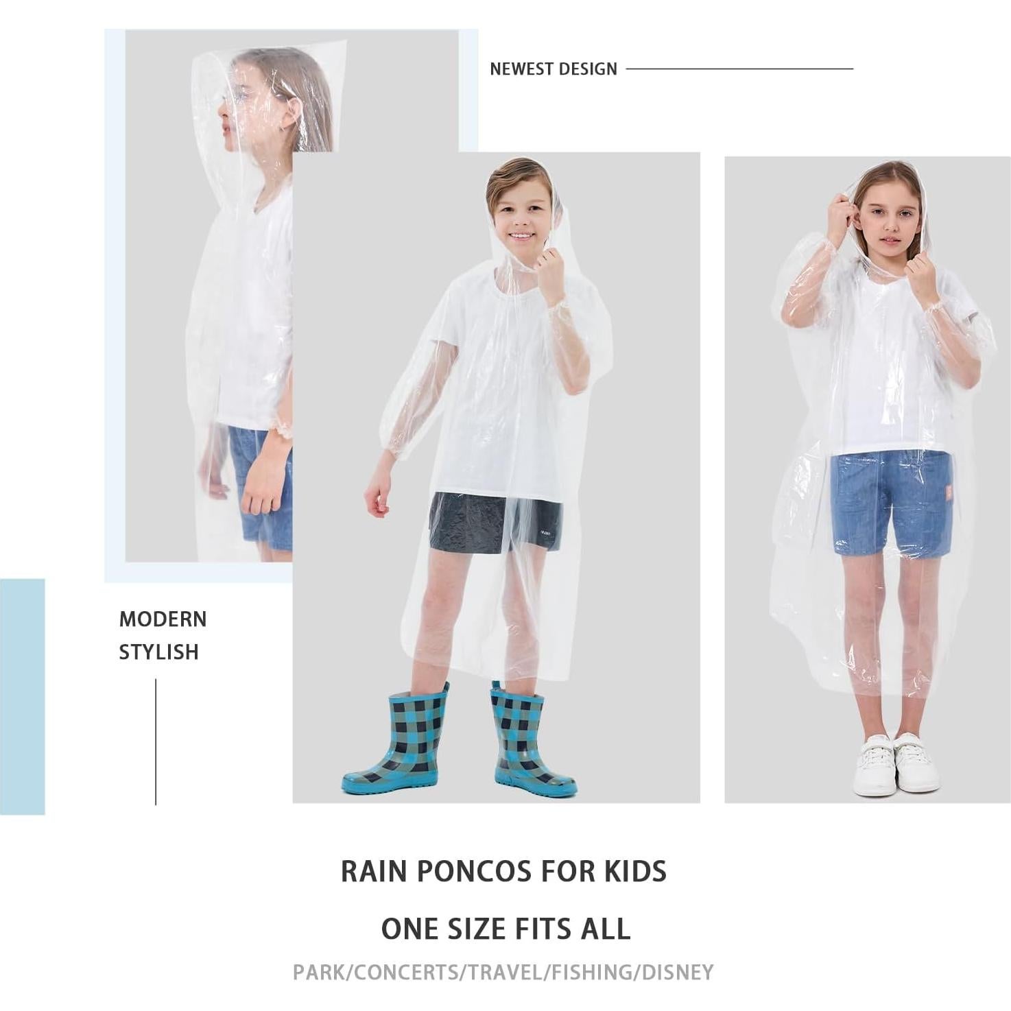 Ponchos de Lluvia Desechables TUNCHMO Paquete Familiar 6 Unidades