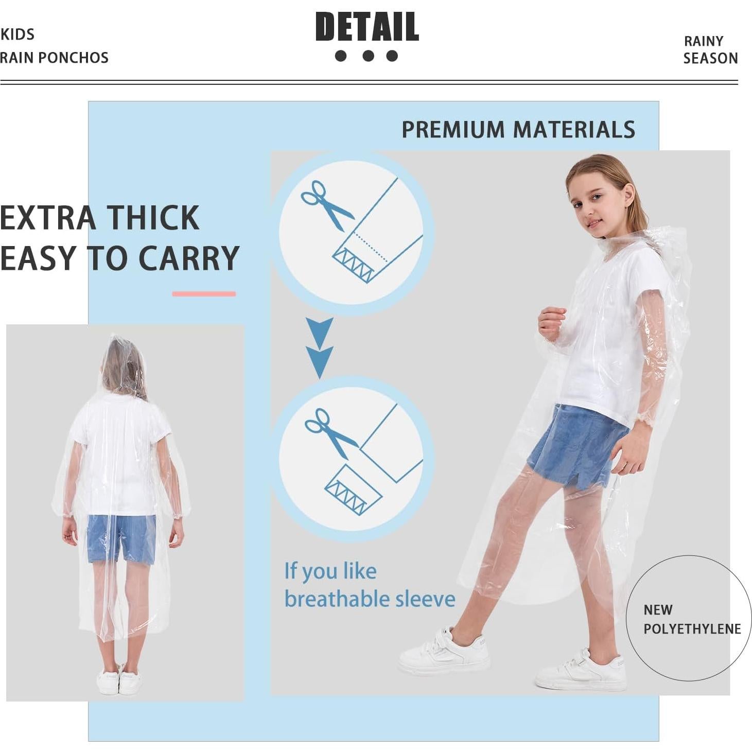 Ponchos de Lluvia Desechables TUNCHMO Paquete Familiar 6 Unidades