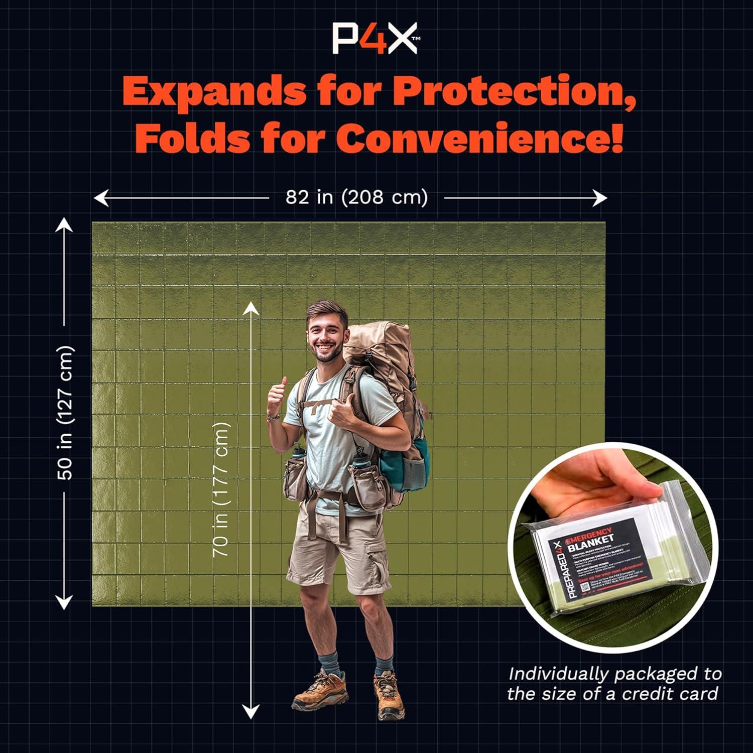 Mantas de Emergencia Mylar PREPARED4X - Paquete de 8 Unidades