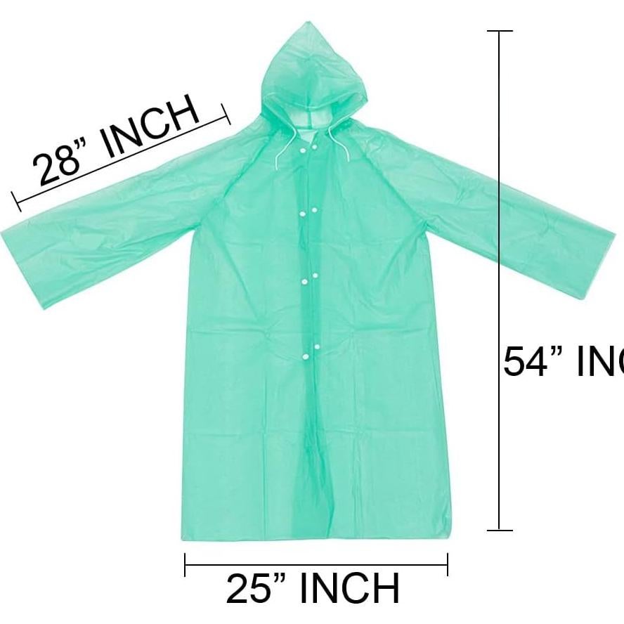 Ponchos de Lluvia Desechables PEVA 2 Piezas con Capucha