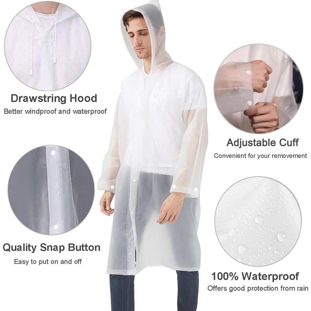 Ponchos de Lluvia Cosowe Reutilizables 2 Unidades Adultos