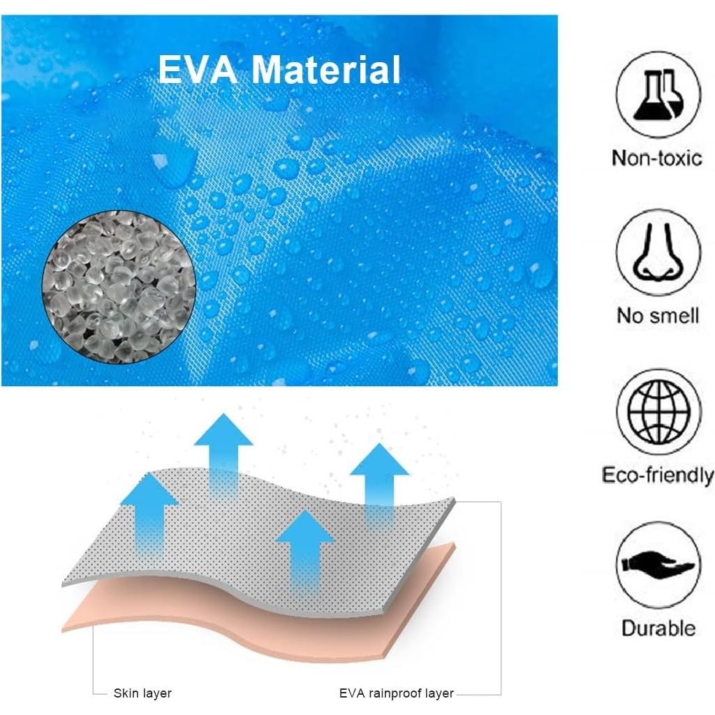 Poncho de Lluvia Reutilizable EVA para Niños 6-14 Años
