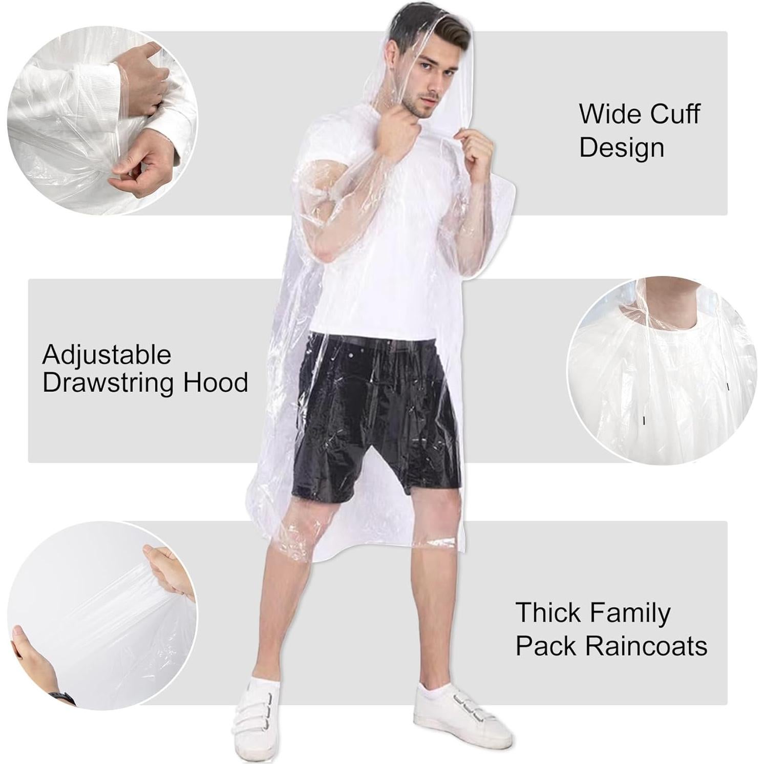 Ponchos de lluvia desechables BREENHILL 8 unidades para niños y adultos