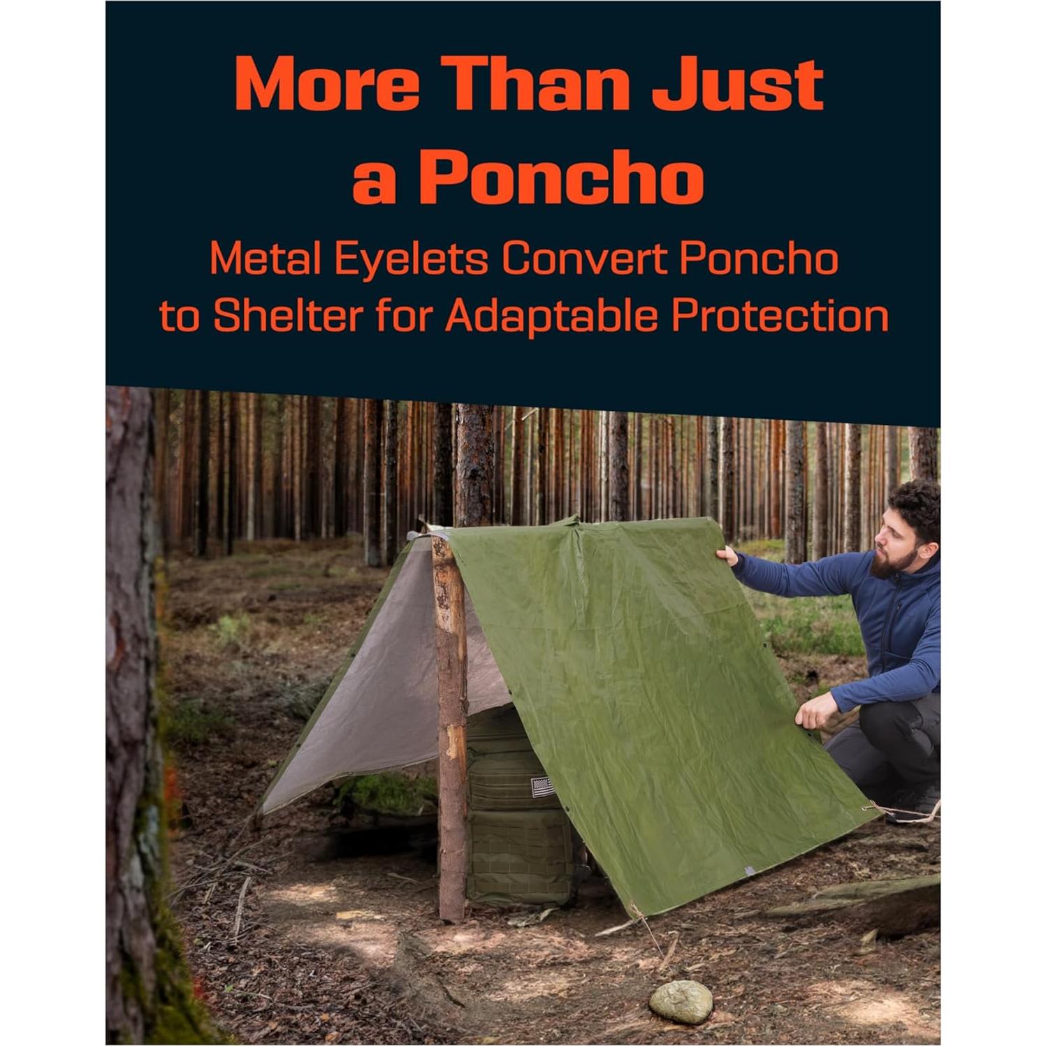 Poncho de Lluvia Reutilizable Prepared4X - Impermeable Adulto