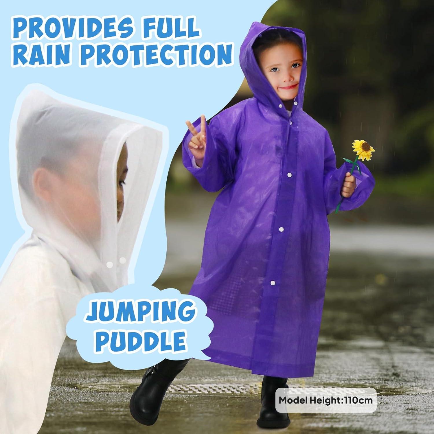 Poncho de Lluvia para Niños ANYOO Impermeable Ligero 2 Piezas