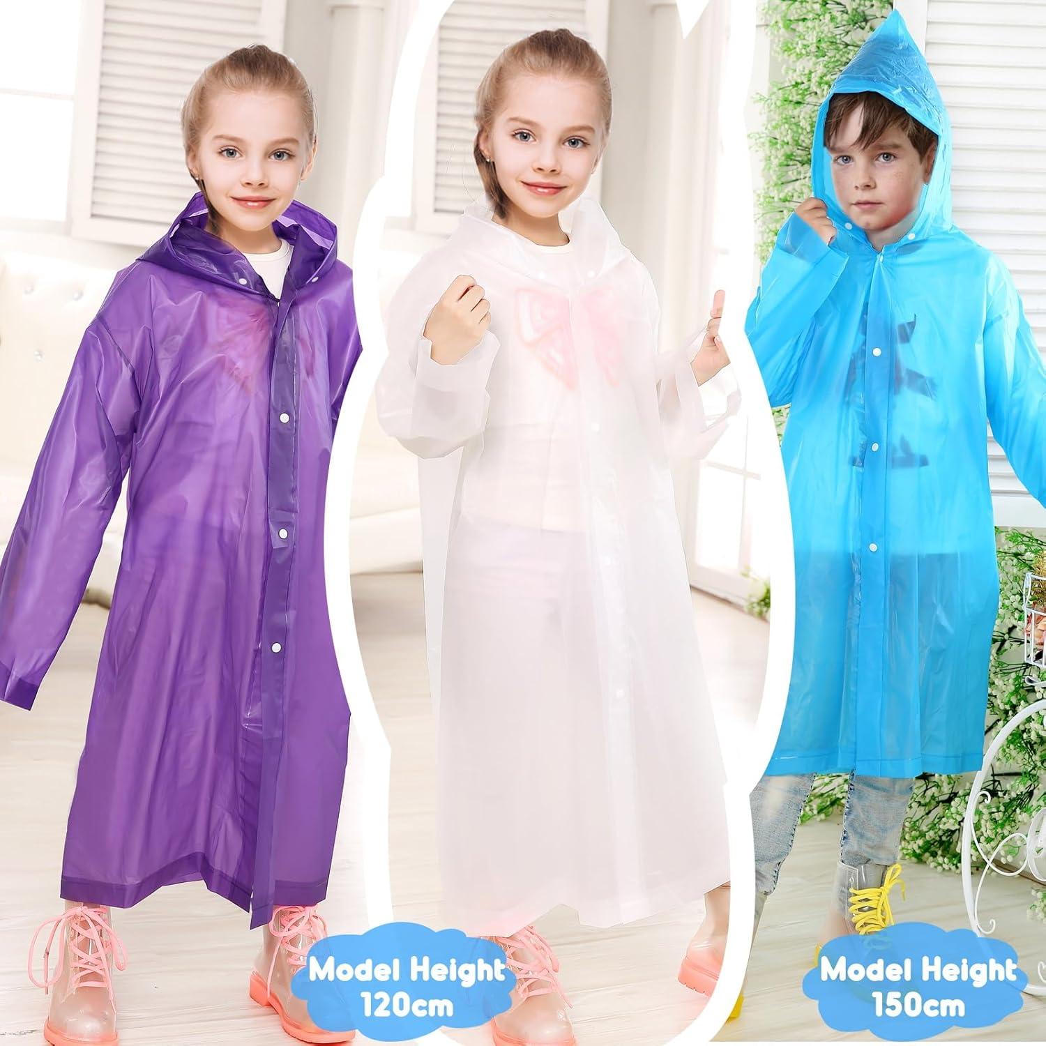 Poncho de Lluvia para Niños ANYOO Impermeable Ligero 2 Piezas