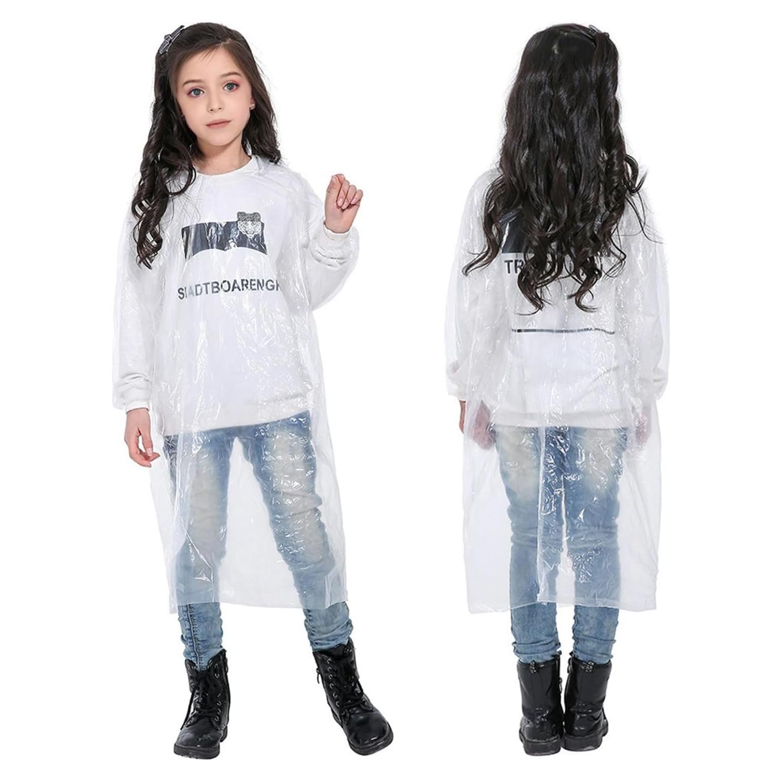 Ponchos de Lluvia Desechables HLKZONE para Niños - Paquete de 5