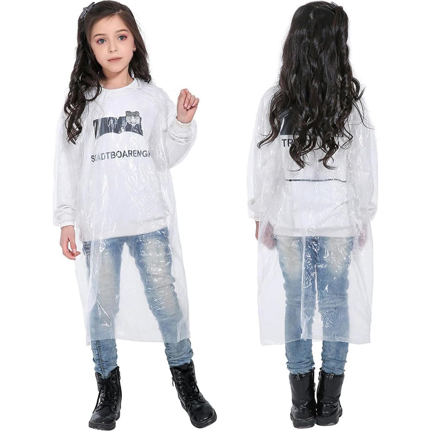 Ponchos de Lluvia Desechables HLKZONE para Niños - Paquete de 5