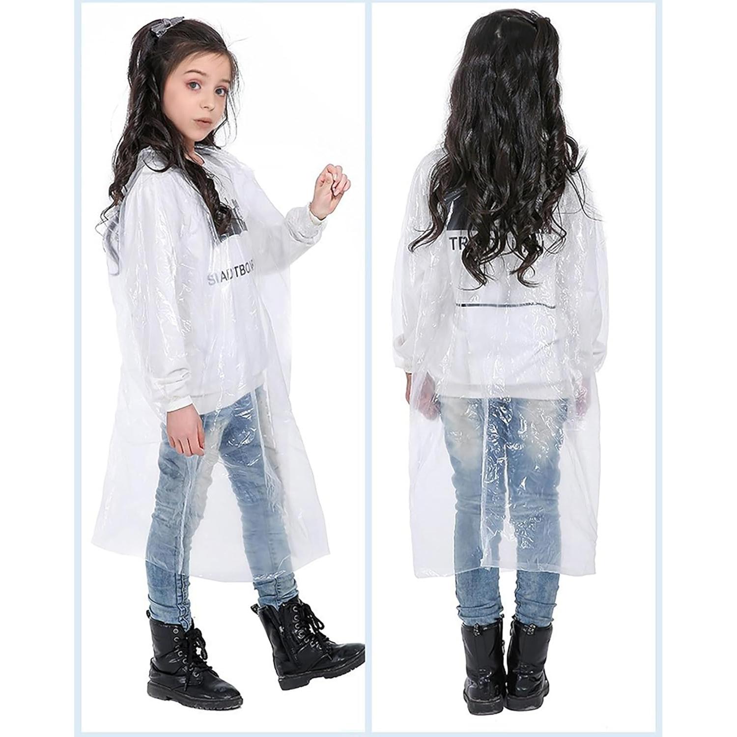 Ponchos de Lluvia Desechables HLKZONE para Niños - Paquete de 5