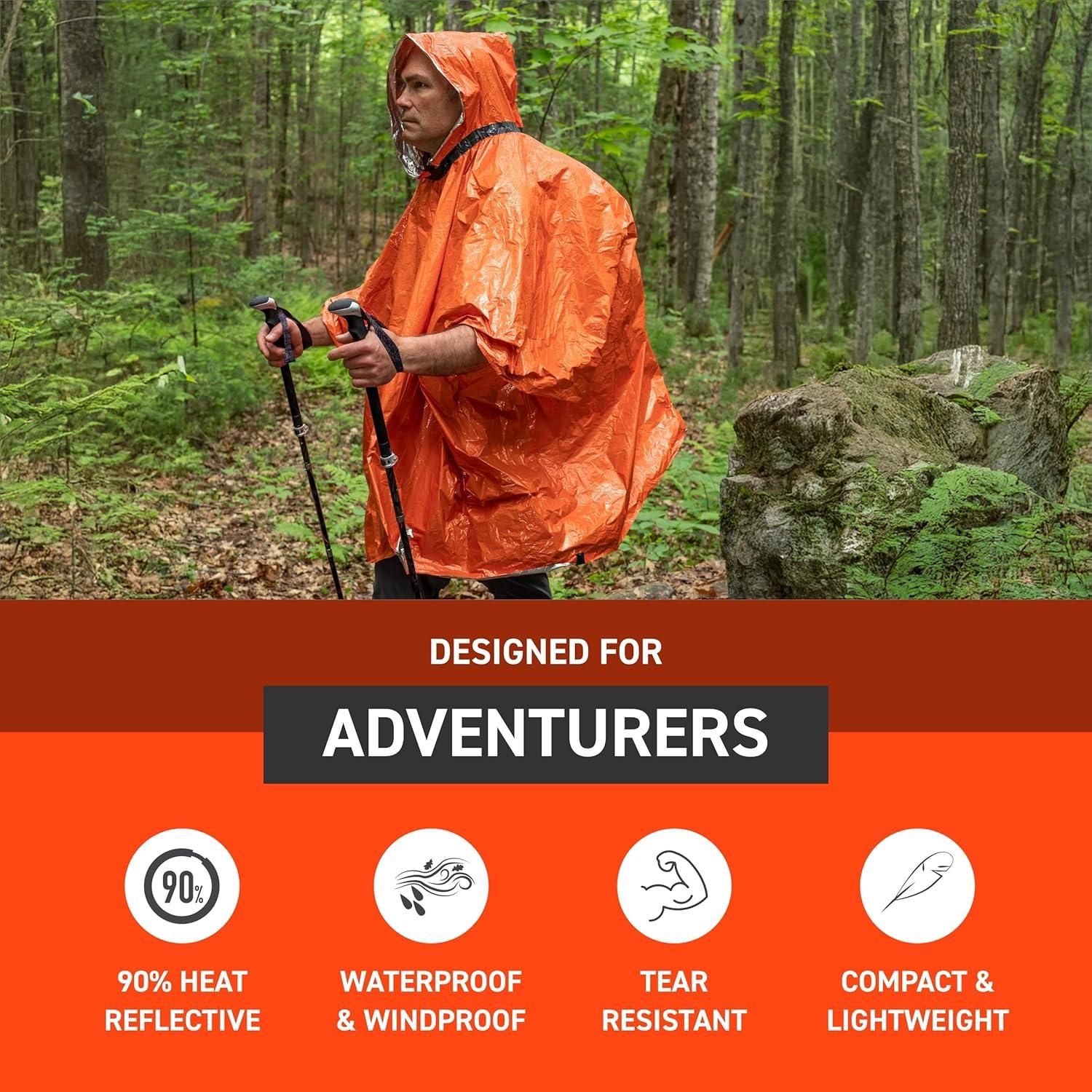 Poncho Impermeable Reflectante S.O.L. - 3 Unidades, Adulto Unisex