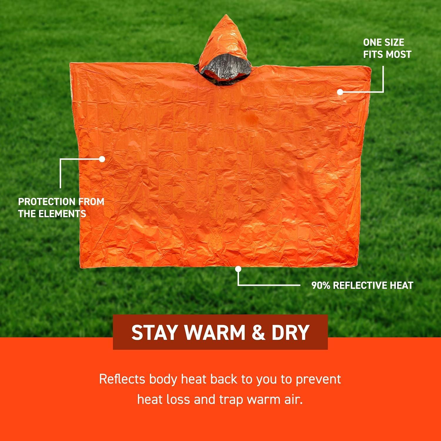 Poncho Impermeable Reflectante S.O.L. - 3 Unidades, Adulto Unisex