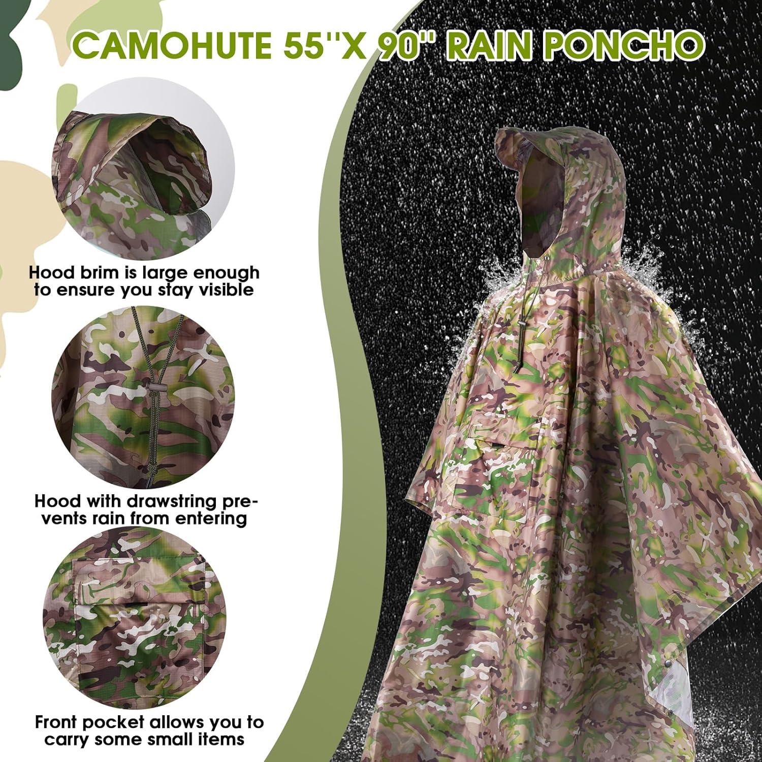 Poncho de Lluvia Camohute Multicam Impermeable Extra Grande