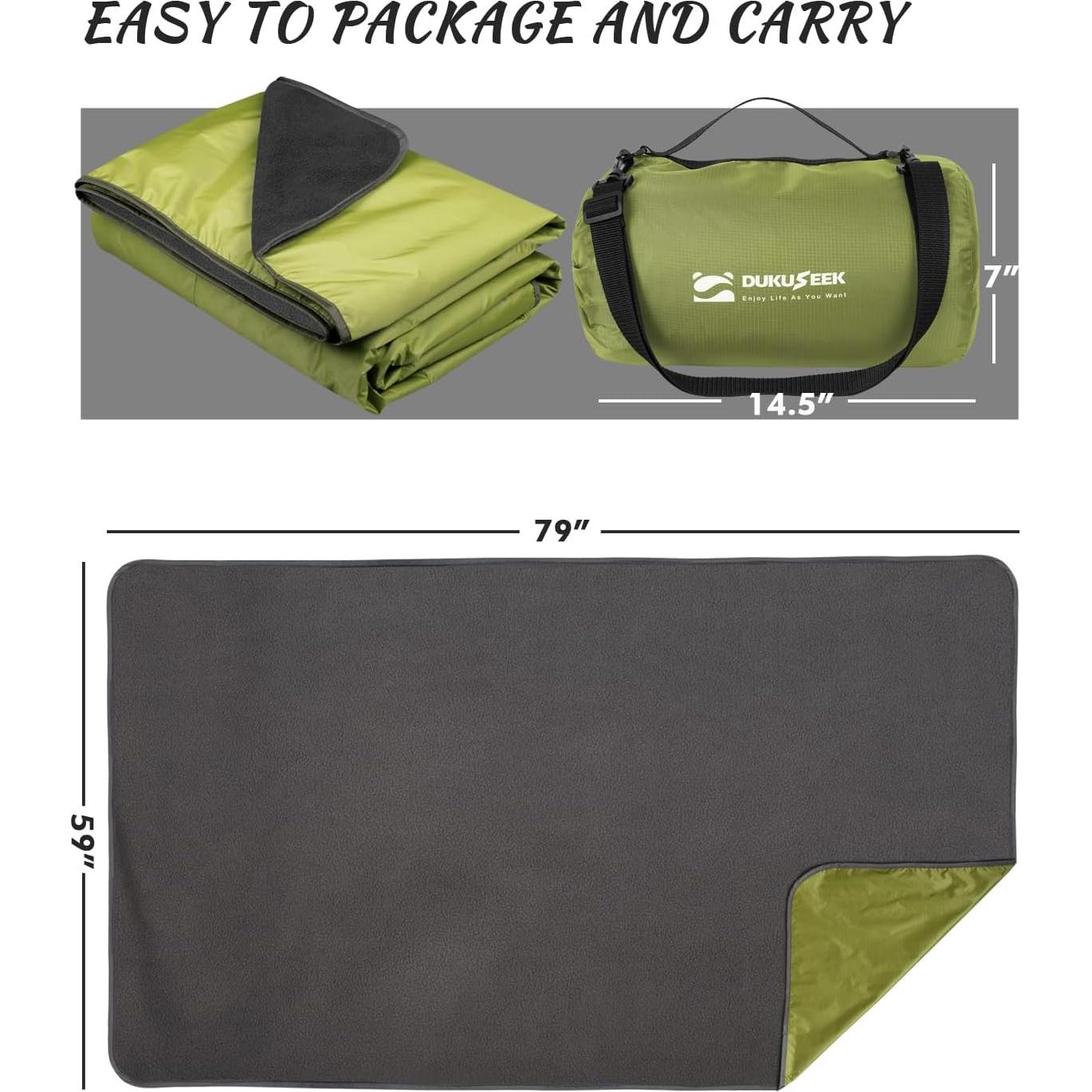 Manta Impermeable DUKUSEEK con Capucha 200x150 cm para Camping