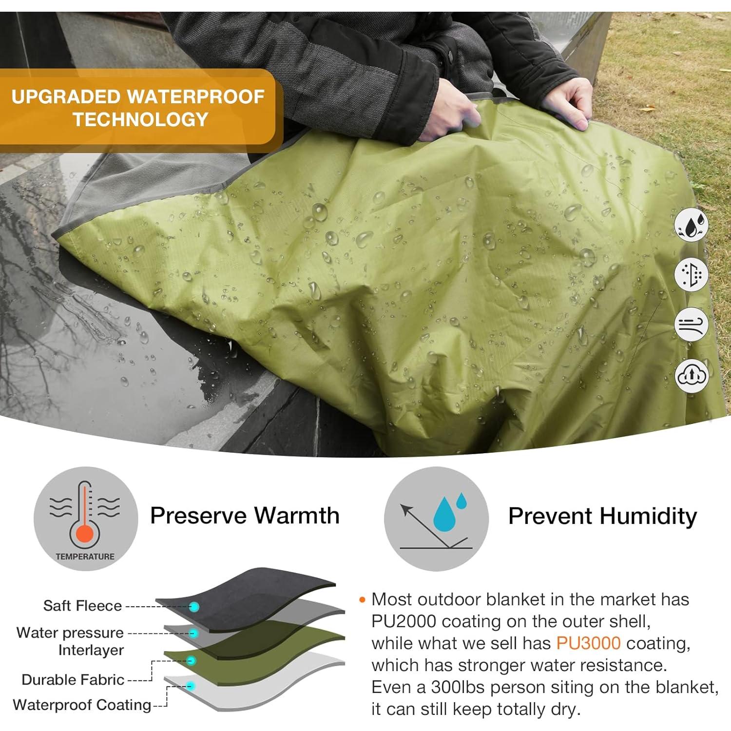 Manta Impermeable DUKUSEEK con Capucha 200x150 cm para Camping