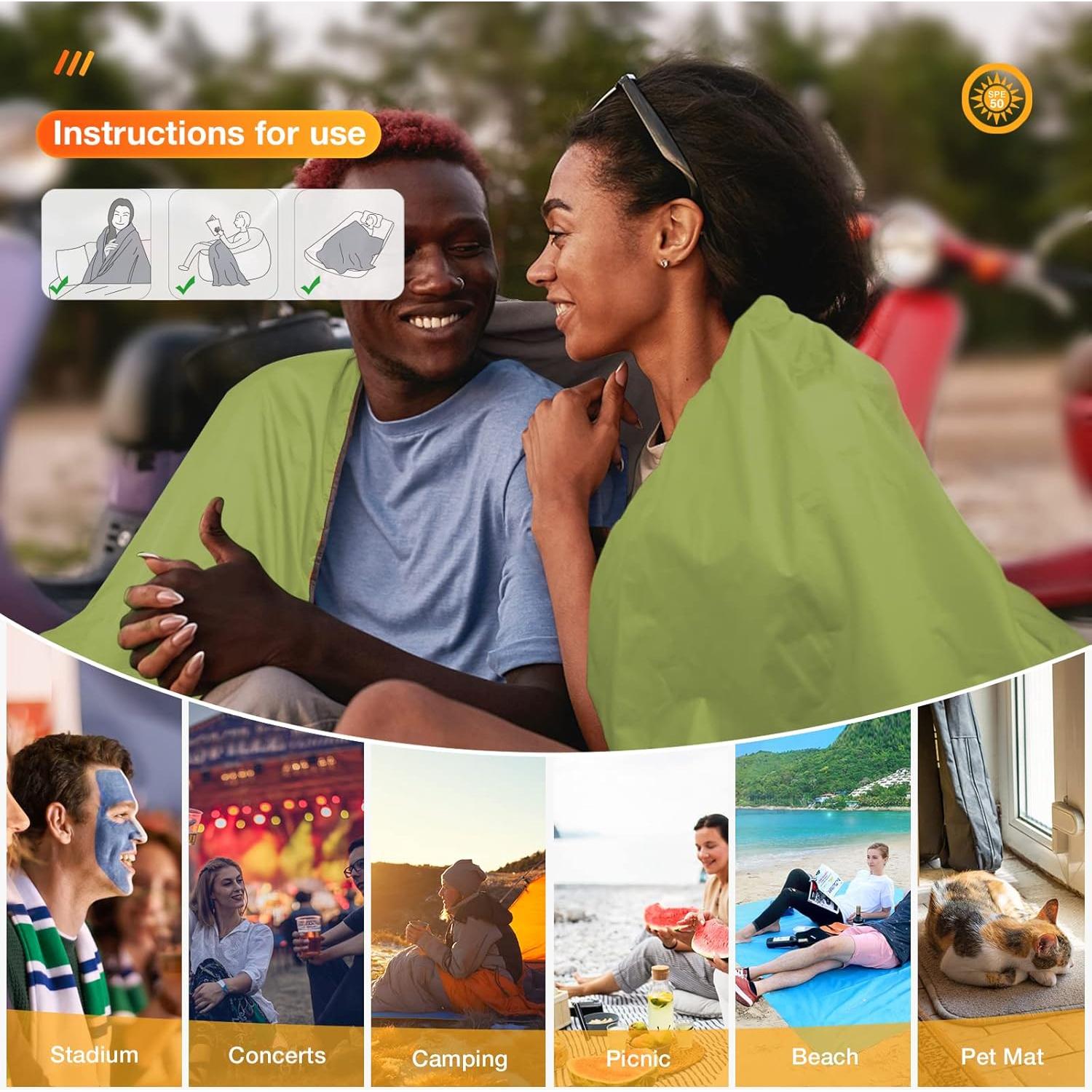 Manta Impermeable DUKUSEEK con Capucha 200x150 cm para Camping