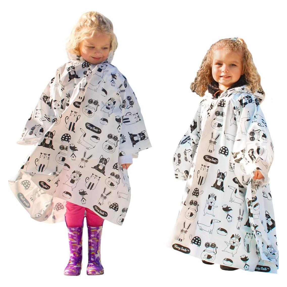 Poncho de Lluvia para Niños Furry Smile - Pack de 4 - Impermeables