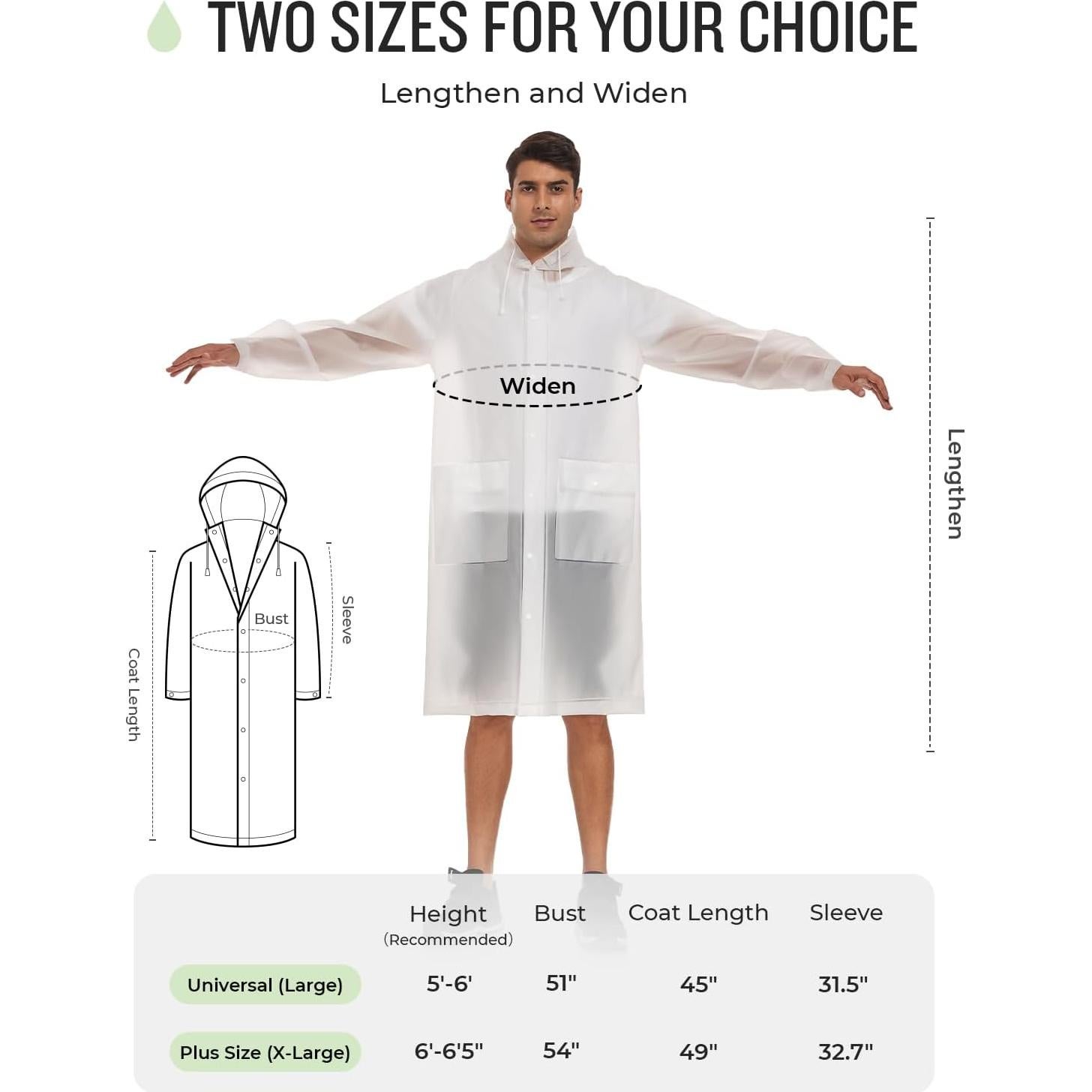 Poncho de Lluvia Reutilizable MOCOTONO EVA Engrosado Adulto