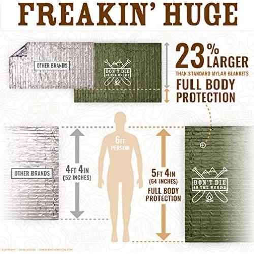 Mantas de Emergencia Enormes No Muertas En Los Bosques - 4 Unidades Mylar