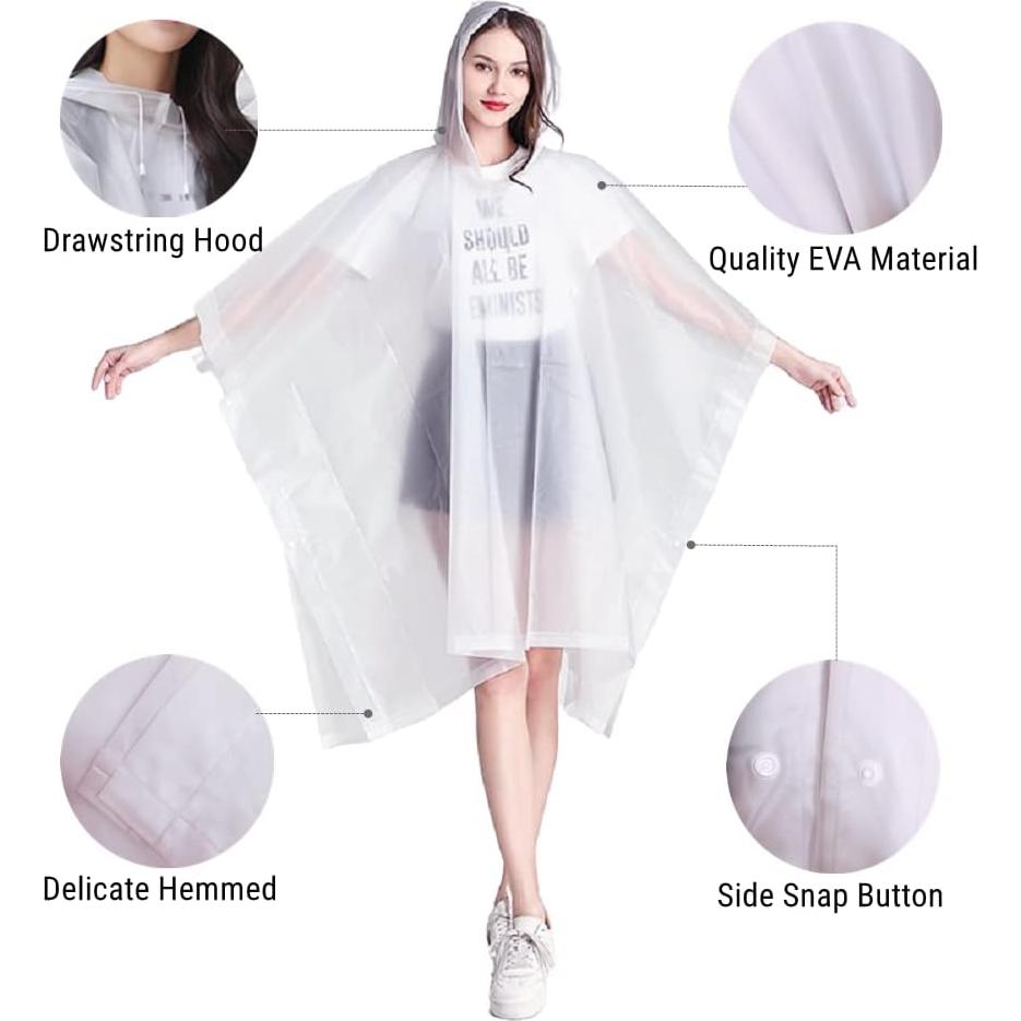 Poncho de Lluvia Reutilizable RUISHYY para Adultos 130x100cm