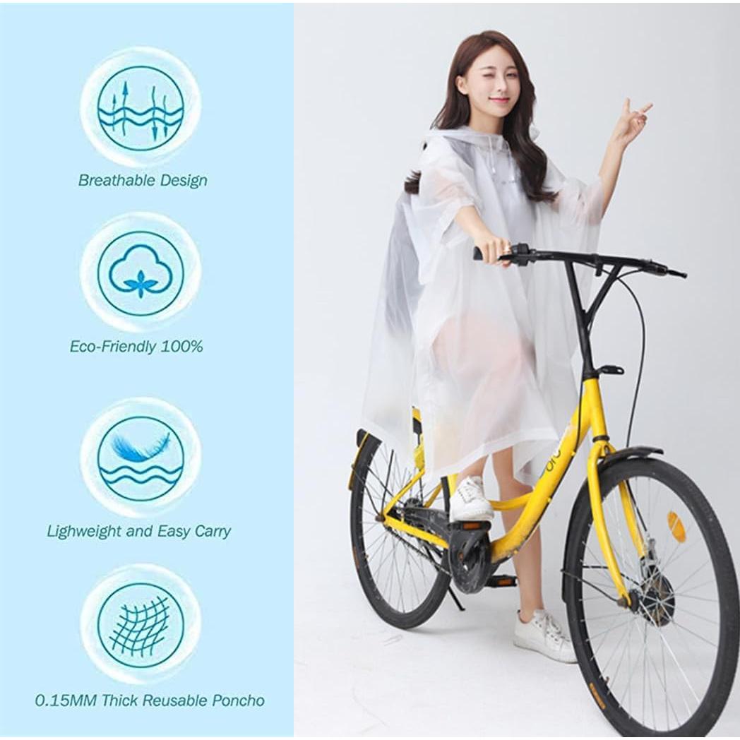 Poncho de Lluvia Reutilizable RUISHYY para Adultos 130x100cm