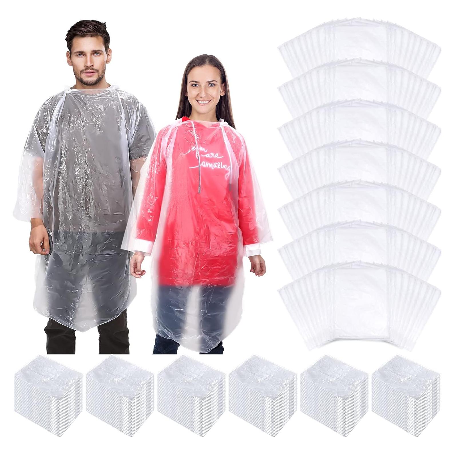 Wesiti 250 Ponchos de Lluvia Desechables Transparentes