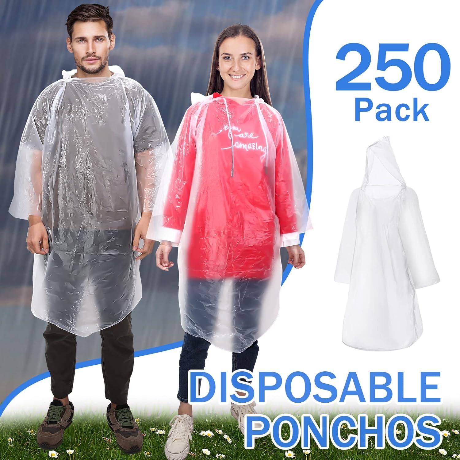 Wesiti 250 Ponchos de Lluvia Desechables Transparentes