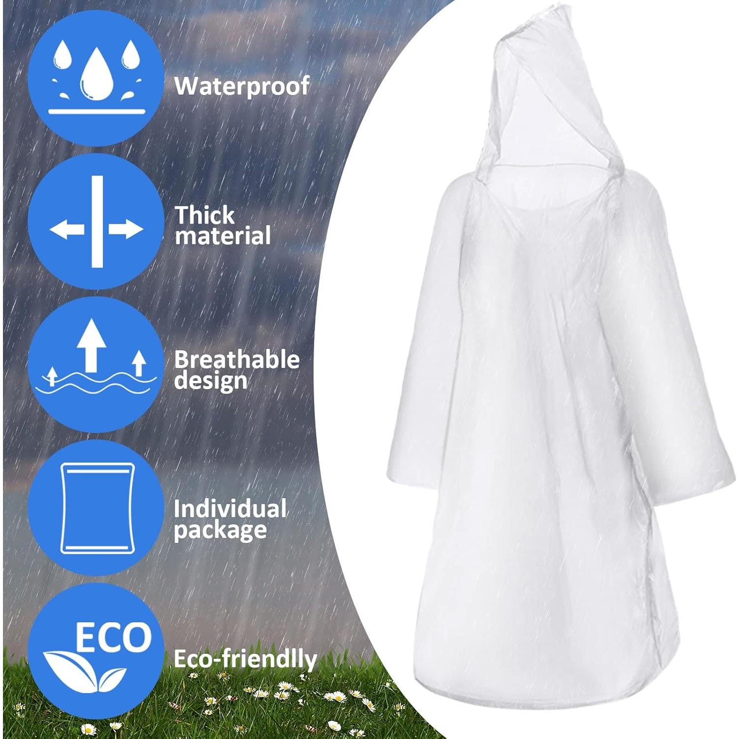 Wesiti 250 Ponchos de Lluvia Desechables Transparentes
