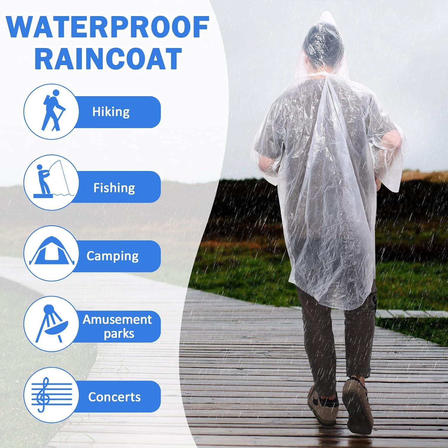 Wesiti 250 Ponchos de Lluvia Desechables Transparentes