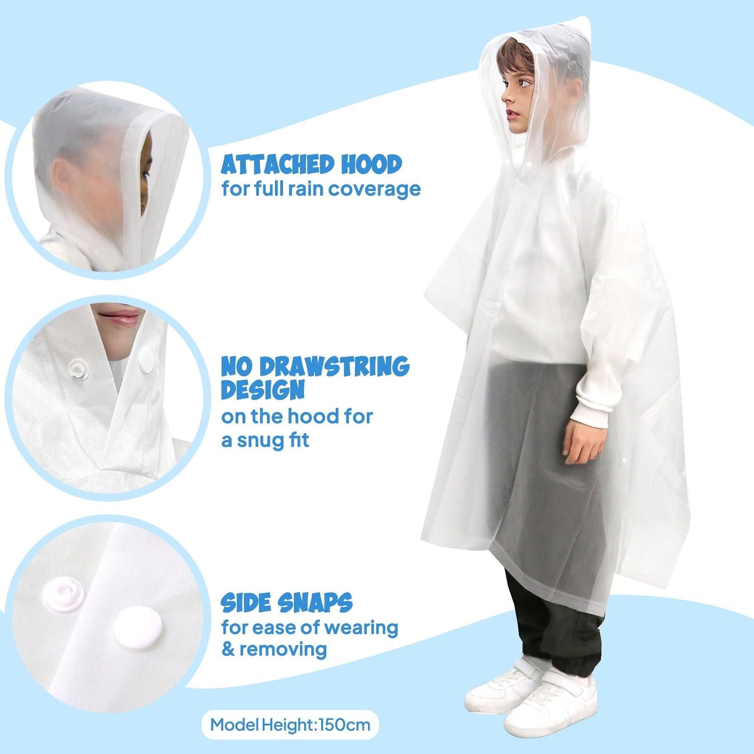 Ponchos de Lluvia Impermeables ANYOO para Niños 2 Paquete