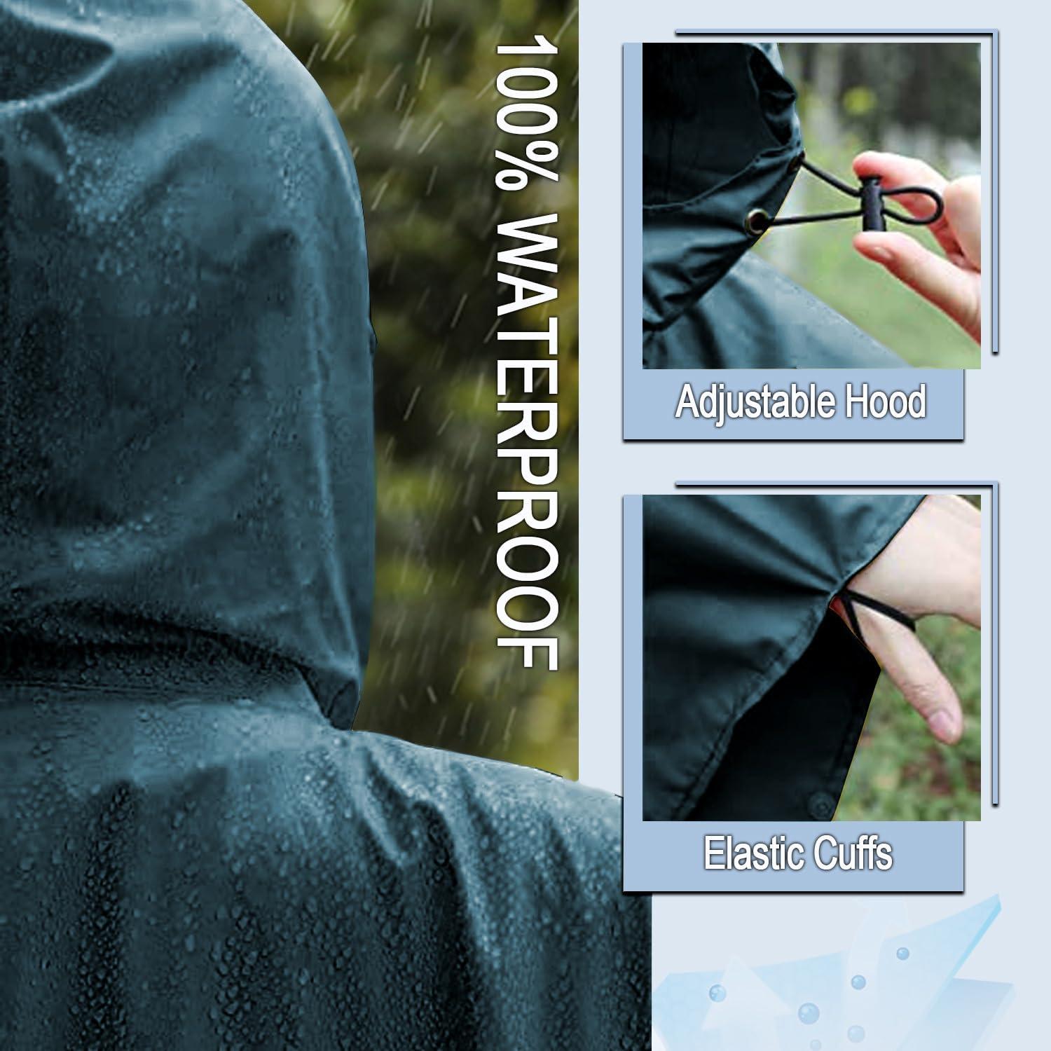Poncho de Lluvia Impermeable POWINSUN Talla Única Azul Profundo